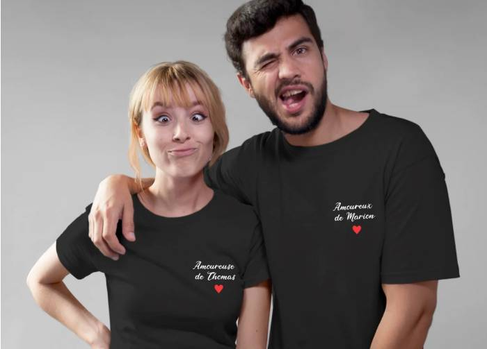 T-shirt Personnalisé en Couple 