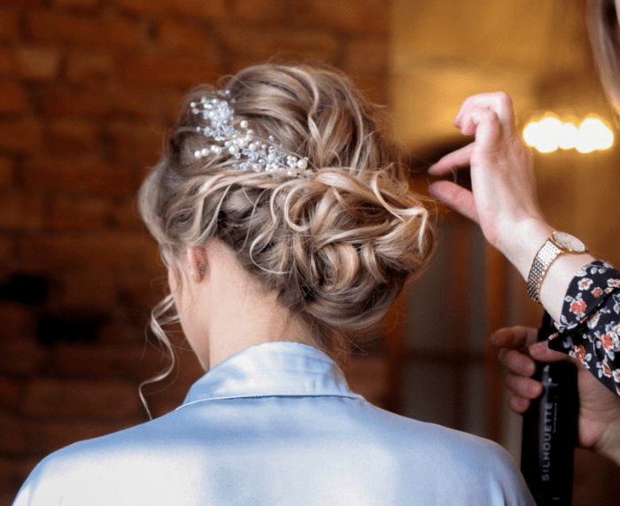 Coiffure mariage au salon