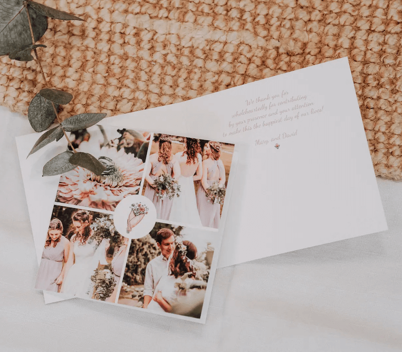 Un petit mot pour mariage avec photo