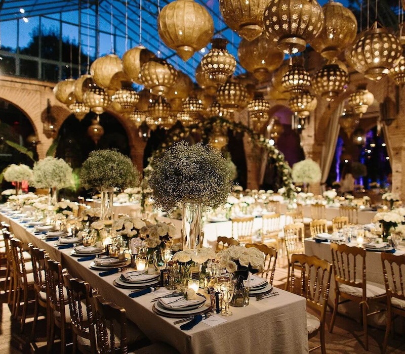 Couleur d’or pour décoration mariage oriental luxe