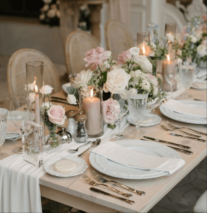 Décorez Table du Mariage Épuré