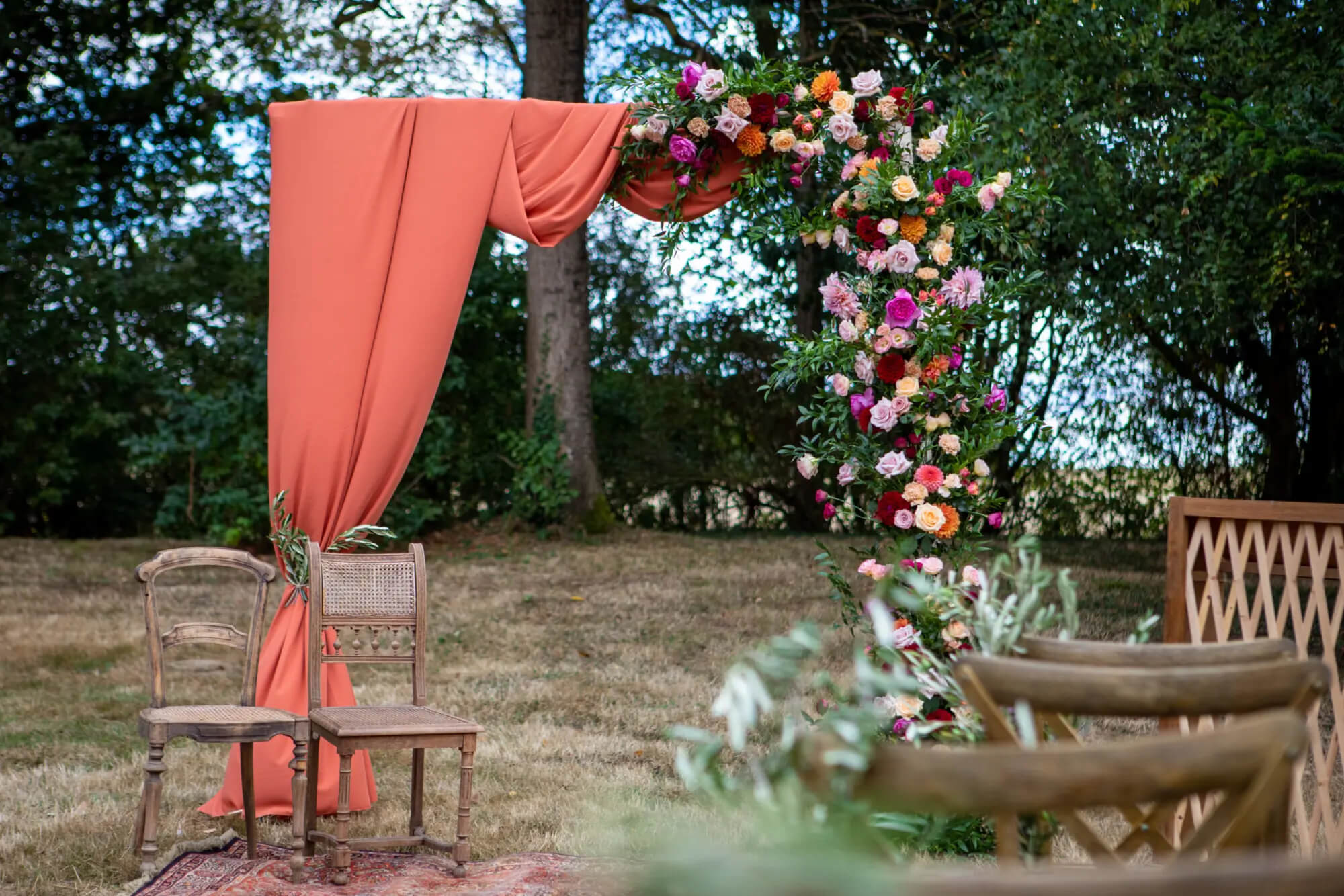 Decoration table mariage terracotta