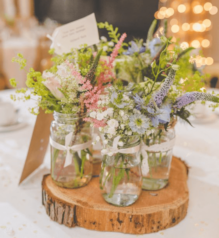 Les Fleurs Dans La Décoration De Table De Mariage Champêtre 