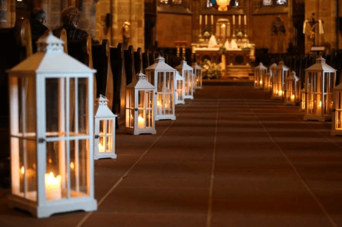 Déco église mariage fait maison : Lanternes pour l'allée