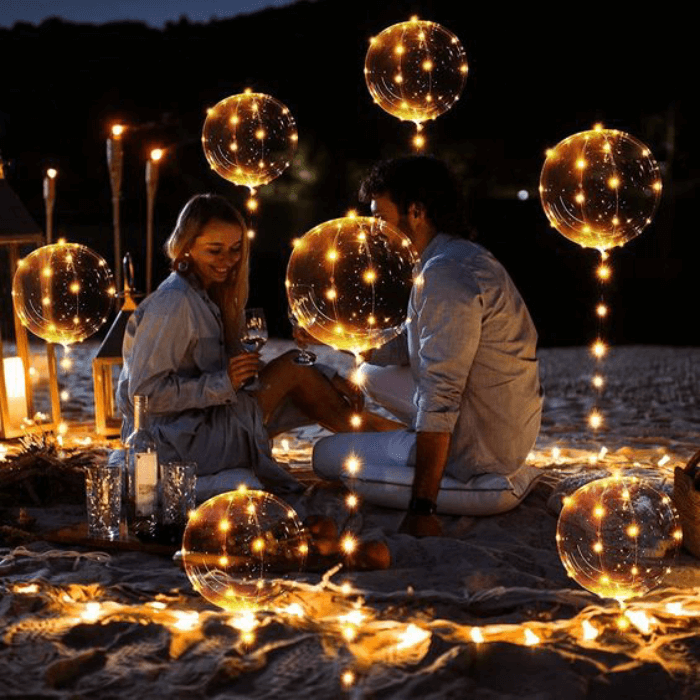 Ballons LED gonflés à l'hélium