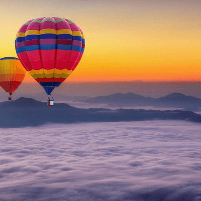 Voyage en montgolfière au lever du soleil 